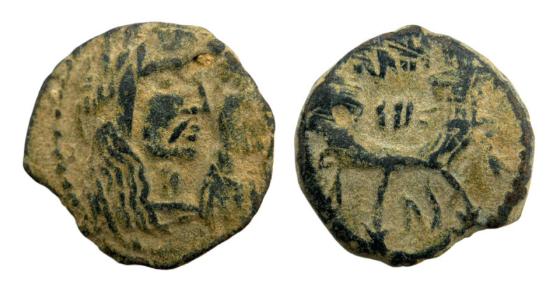 Nabataean Kingdom. 
Aretas IV, with Shuqailat. 9 BC-40 AD. Æ unit (17mm, 4.11g)....