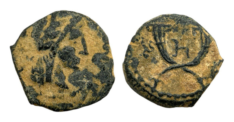 Nabataean Kingdom. 
Aretas IV. 9 BC- 40 AD. Æ (14mm, 2.15g). Petra. 
Obv: Laurea...