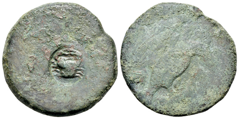 Sicily, Akragas, c. 415-406 BC. Æ Hemilitron (27mm, 13.04g, 12h). [Eagle standin...