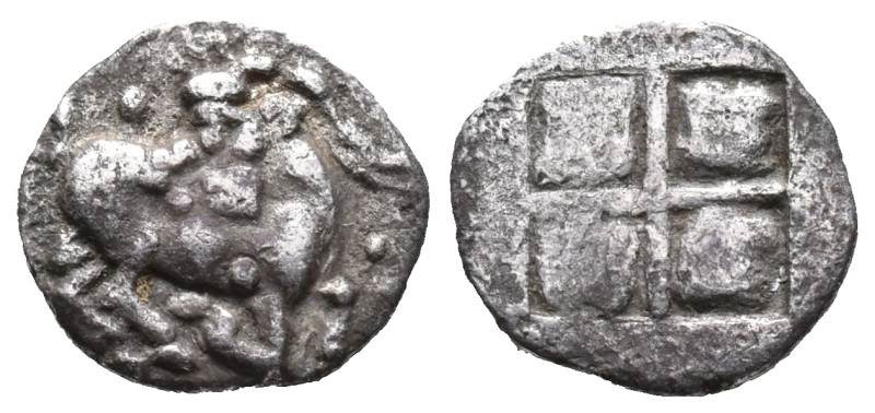 Thraco-Macedonian Region, Uncertain, Aigai (?), c. 480-460 BC. AR Obol (10mm, 0....