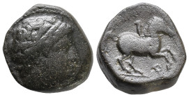 Kings of Macedon, time of Philip II - Antipater & Alexander V (c. 359-294 BC). Æ Unit (17mm, 5.33g). Uncertain mint in Macedon. Head of male r., weari...