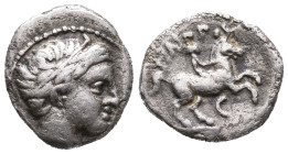 Kings of Macedon, time of Philip III - Kassander (323/2-315 BC). AR 1/5 Tetradrachm (12mm, 2,35g). In the name and types of Philip II. Amphipolis. Hea...