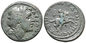 Macedon, Koinon of Macedon. Pseudo-autonomous issue, time of Severus Alexander (AD 222-235). Æ (23mm, 9.75g). Diademed head of Alexander III r, with h...