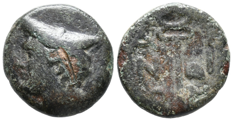 Thrace, Ainos, c. 4th-3rd century BC. Æ (20mm, 7.29g). Head of Hermes l., wearin...