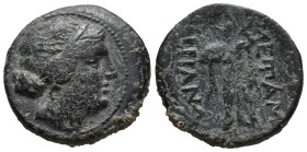 Thrace, Mesambria, c. 275/50-175 BC. Æ (19mm, 5.34g). Diademed female head r. R/ Athena Promachos l. SNG BM Black Sea 280-3; SNG Copenhagen 661; HGC 3...