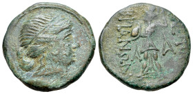 Thrace, Mesambria, c. 275/50-175 BC. Æ (20mm, 5.25g, 12h). Diademed female head r. R/ Athena Promachos l. Topalov, Messambria 16; SNG BM Black Sea 280...