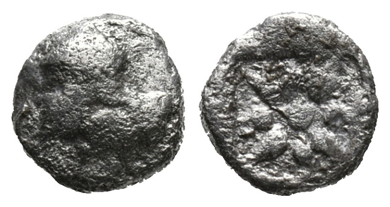 Asia Minor, Uncertain, 5th century BC. AR Hemiobol (7mm, 0.50g). Helmeted head o...