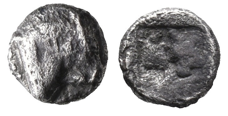 Asia Minor, Uncertain, c. 5th century BC. AR Hemiobol (6mm, 0.37g). Forepart of ...