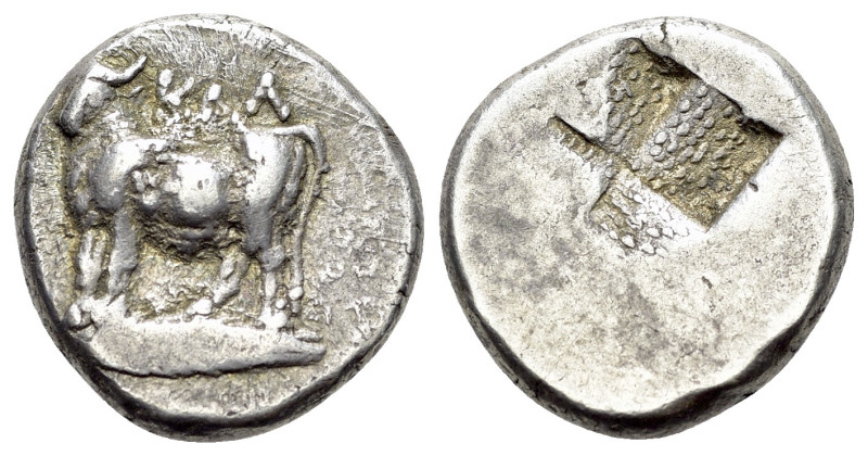 Bithynia, Calchedon, c. 387-340 BC. AR Drachm ( 13mm, 2.65g, 12h). Obv. ΚΑΛΧ Bul...