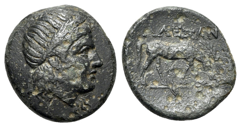 Troas, Alexandria, c. 261-227 BC. Æ (18mm, 4.60g, 7h). Laureate head of Apollo r...