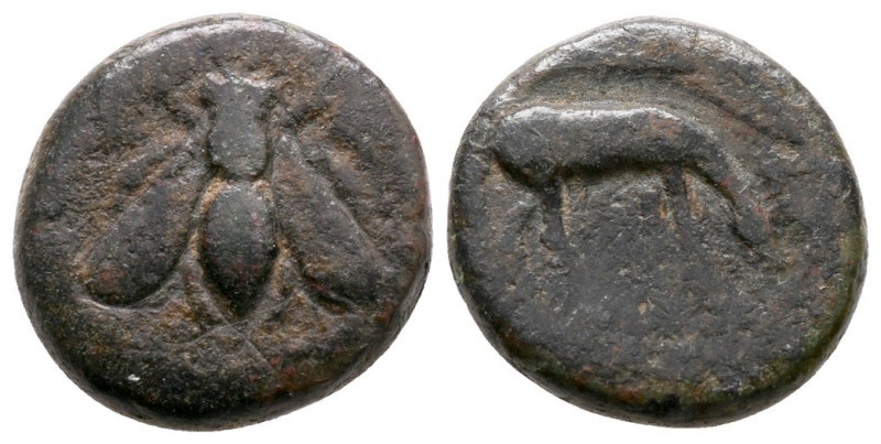 Ionia, Ephesos. Circa 190-150 BC. Æ (19 mm, 4,82 g). Obv, E - Φ.Bee within laure...