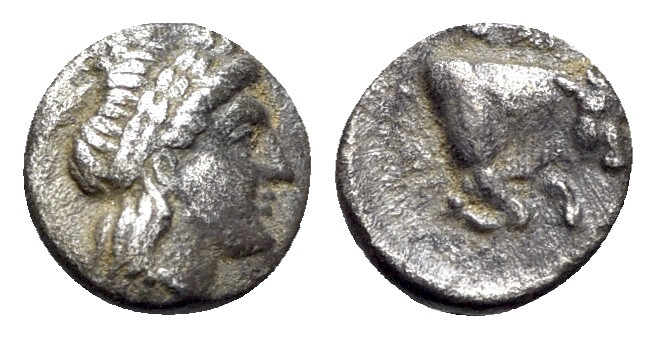 Ionia, Magnesia, c. 4th-3rd century BC. AR Obol (9mm, 0.66g, 10h). Laureate head...