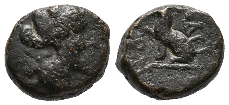 Phrygia, Laodikeia, c. 133/88-67 BC. Æ (11.5mm, 2.11g). Turreted head of Tyche r...