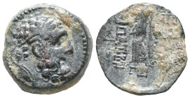 Seleukid Kings, Antiochos IX Eusebes Philopator (114/3-95 BC). Æ (16mm, 5.30g). Antioch on the Orontes. Laureate head of bearded Herakles r. R/ Athena...