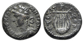 Seleukis and Pieria, Antioch. Pseudo-autonomous issue, time of Hadrian (117-138). Æ (14.5mm, 3.66g, 12h). Laureate and draped bust of Apollo l. R/ Lyr...