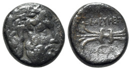 Seleukeia Pieria, Municipal issue under Seleukos I, 312-280 BC. Æ (19mm, 7.64g, 7h). Laureate head of Zeus r. R/ Winged thunderbolt; monogram below. S...