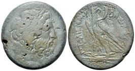 Ptolemaic Kings of Egypt, Ptolemy III Euergetes (246-222 BC). Æ Diobol (32mm, 16.83g, 11h). Alexandreia, 246-230. Diademed head of Zeus-Ammon r. R/ Ea...