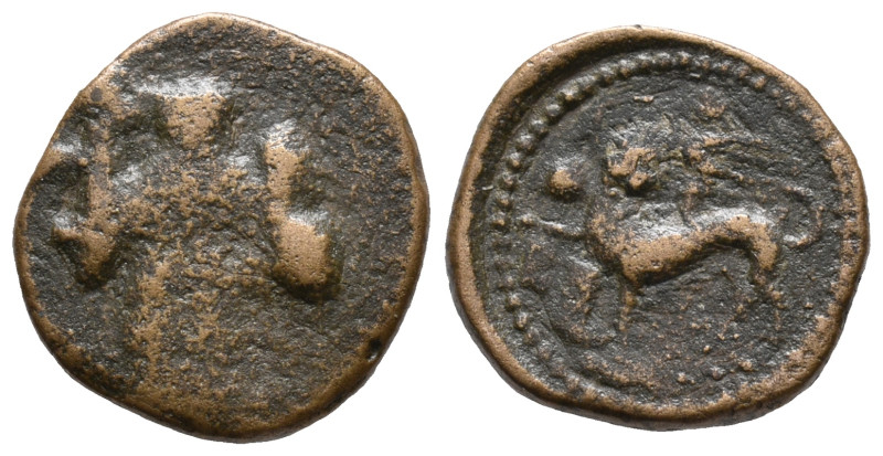 Uncertain mint. Æ (16mm, 3.00g). Uncertain figure standing facing or trophy. R/ ...