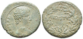 Augustus (27 BC-AD 14). Æ (22mm, 9.54g). Uncertain mint of Asia. Bare head r. R/ AVGVSTVS within laurel wreath. RIC I 486; RPC 2235. Near VF