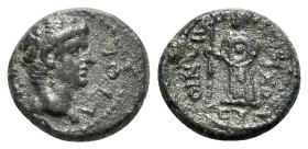 Augustus (27 BC-AD 14). Caria, Antioch ad Maeandrum. Æ (13mm, 2.04g, 6h). Bare head r. R/ Athena standing l., holding spear and shield. RPC I 2834. Gr...