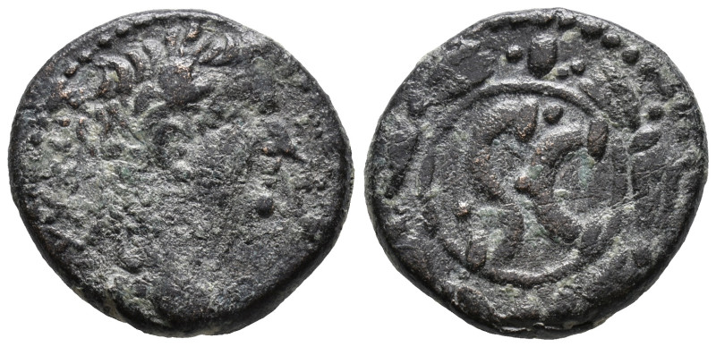 Tiberius (14-37). Seleucis and Pieria, Antioch. Æ. AD 31-2. Laureate head r. R/ ...