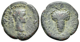 Claudius (41-54). Lydia, Philadelphia. Hemiassarion (15mm, 2.25g, 12h). Bare head r. R/ Bunch of grapes. RPC I 3039A.
