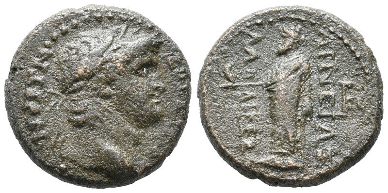 Nero (54-68). Phrygia, Laodicea ad Lycum. Æ (18mm, 5.98g). Aineias, magistrate. ...