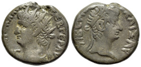 Nero with Tiberius (54-68). Egypt, Alexandria. BI Tetradrachm (24mm, 12.74, 12h), year 13 (AD 66/7). Radiate bust l. R/ Laureate head of Tiberius r. R...