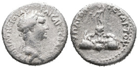 Nerva (96-98). Cappadocia, Caesarea-Eusebia. AR Didrachm (20mm, 6.62g). Laureate head r. R/ Mt. Argaeus surmounted by statue. RPC III 2976. Good Fine