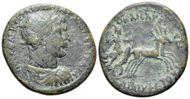 Trajan (98-117). Lydia, Hierocaesarea. Æ (30mm, 14.32g, 1h). Tiberius Iulius Ferox, proconsul, AD 116-117. Laureate, draped and cuirassed bust r. R/ A...