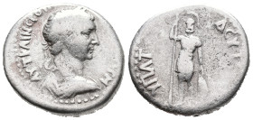 Trajan (98-117). Cappadocia, Caesaraea-Eusebia. AR Didrachm (19mm, 6.95g), AD 98-9. Laureate, draped and cuirassed bust r. R/ Ares standing facing, ho...
