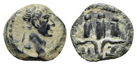 Trajan (98-117) Egypt, Alexandria. Æ (13mm, 1.03g, 12h), year 17(?). Laureate head r. R/ Hem-hem crown. Cf. RPC III 4820. Good VF