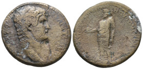 Hadrian (117-138). Lydia, Sardis. Æ (25mm, 16.52g). Publius Cornelius Cornutus, strategos. Laureate head r. R/ Zeus Lydios standing left, holding eagl...