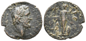 Antoninus Pius (138-161). Lycaonia, Iconium. Æ (16mm, 3.74g). Laureate head r. R/ Athena standing l., holding Nike and spear; shield to r., serpent to...