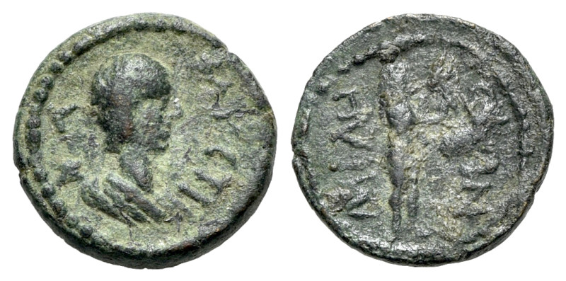 Faustina Junior (Augusta, 147-175). Ionia, Miletus. Æ (15mm, 2.36g, 6h). Draped ...