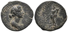 Faustina Junior (Augusta, 147-175). Lycaonia, Laranda. Æ (20mm, 6.00g). Draped bust r. R/ Tyche standing l., holding rudder and cornucopia. RPC IV.3 o...