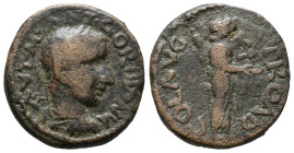 Gordian III (238-244). Troas, Alexandria. Æ (19mm, 4.47g). Laureate, draped and cuirassed bust r. R/ Apollo Smintheus standing r., quiver at shoulder,...