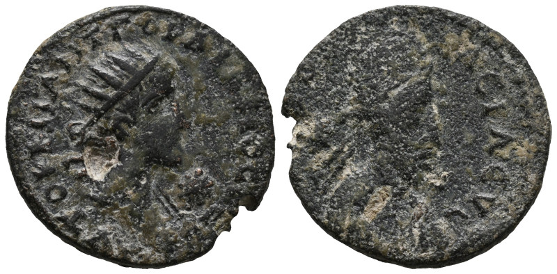 Gordian III with Abgar X (238-244). Mesopotamia, Edessa. Æ (24mm, 7.50g). Radiat...