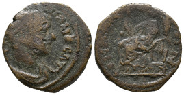 Gordian III ? (238-244). Uncertain mint. Æ (21.5mm, 5.44g). Laureate, draped and cuirassed bust r. R/ Cybele(?) seated l. Fine