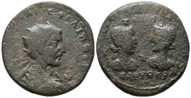 Philip I (244-249). Cilicia, Seleucia ad Calycadnum. Æ (34mm, 25.11g). Radiate, draped and cuirassed bust r. R/ Draped bust of Artemis-Tyche r., with ...
