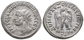 Philip I (244-249). Seleucis and Pieria, Antioch. BI Tetradrachm (25mm, 12.54g), c. AD 248. Radiate and cuirassed bust l. R/ Eagle standing r., with w...