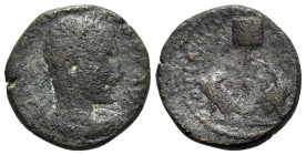 Trajan Decius (249-251). Samaria, Caesarea Maritima. Æ (22mm, 10.18g, 6h). Laureate, draped and cuirassed bust r. R/ Two eagles addorsed, each head re...