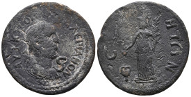 Valerian I (253-260). Pamphylia, Side. Æ (31mm, 10.88g). Laureate, draped and cuirassed bust r.; S before. R/ Athena standing l., holding palm branch ...