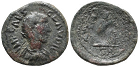 Claudius II (268-270). Pisidia, Antioch. Æ (26mm, 6.90g). Radiate, draped and cuirassed bust r. R/ Vexillum topped by eagle between two standards. Cf....