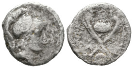 Roman Imperatorial, D. Iunius Brutus Albinus, Rome, 48 BC. AR Denarius (17mm, 2.70g). Head of young Mars, with slight beard, wearing crested helmet. R...