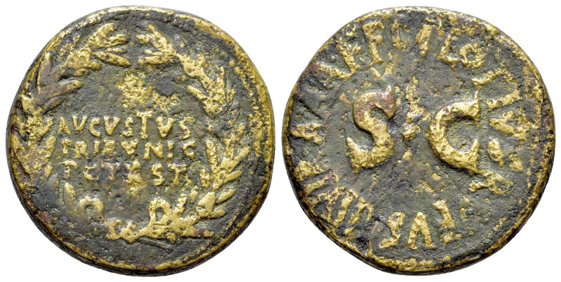 Augustus (27 BC-AD 14). Æ Dupondius (24mm, 8.71g, 2h), Rome, C. Plotius Rufus, m...