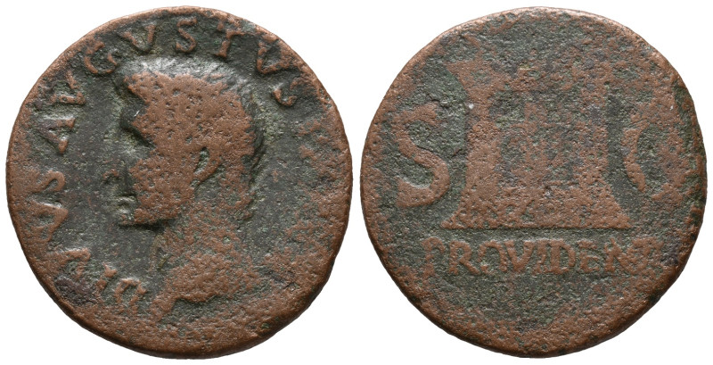 Divus Augustus (died AD 14). Æ As (28.5mm, 10.07g). Rome, c. 22/23-30. Radiate h...