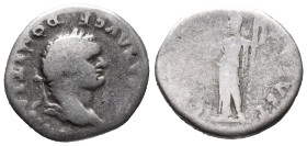 Domitian (Caesar, 69-81). AR Denarius (18mm, 3.20g). Rome. Laureate head r. R/ Ceres standing l., holding corn ears, poppy and sceptre. RIC II 976 (Ve...