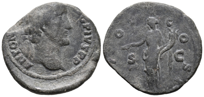 Antoninus Pius (138-161). Æ As (25mm, 9.00g). Rome. Laureate head r. R/ Pax stan...