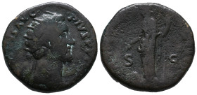 Antoninus Pius (138-161). Æ Dupondius (23mm, 13.00g). Rome. Radiate head r. R/ Pax standing l., holding olive branch and cornucopia. Cf. RIC III 952. ...